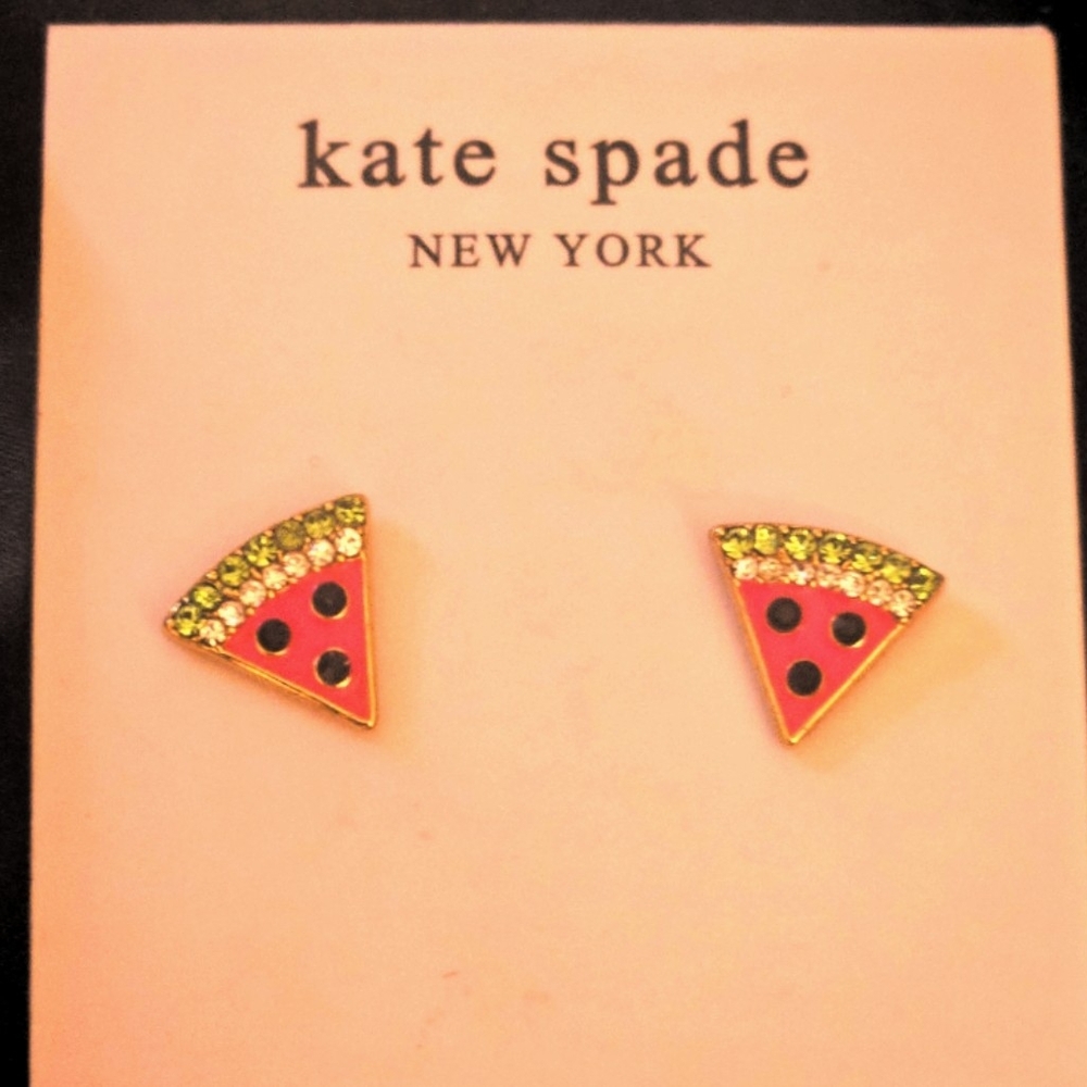 kate Spade Watermelon Earrings - Pink and Green